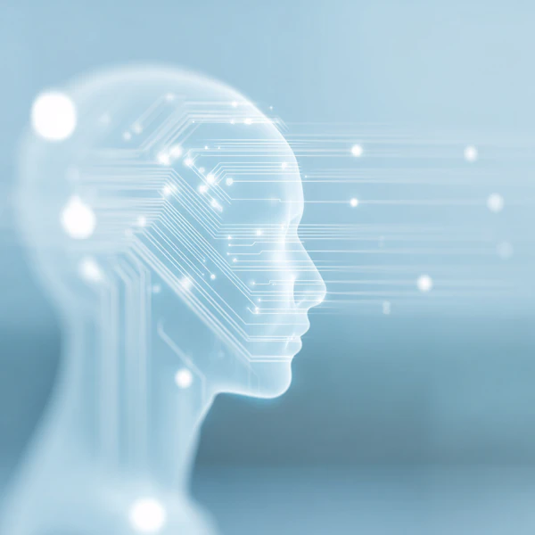 Futuristic AI Head