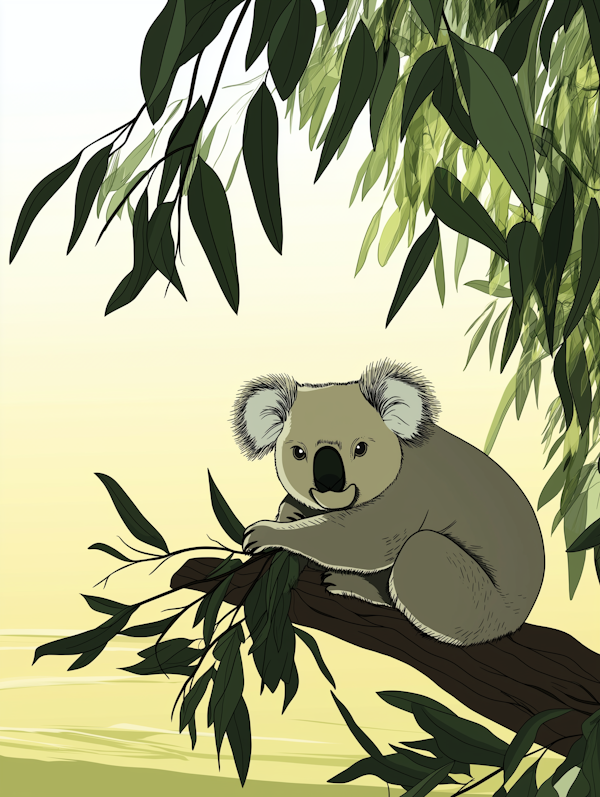 Serene Koala Illustration