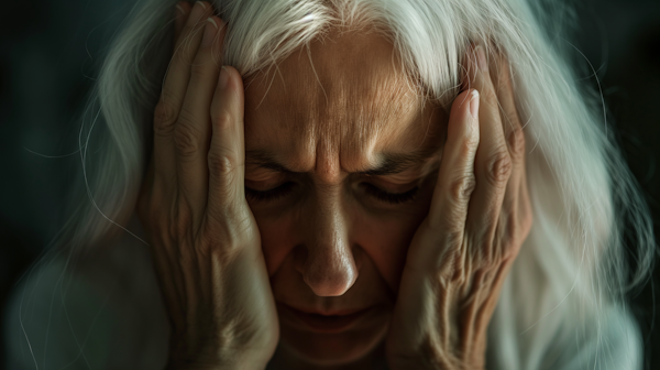 Elderly Woman in Deep Contemplation