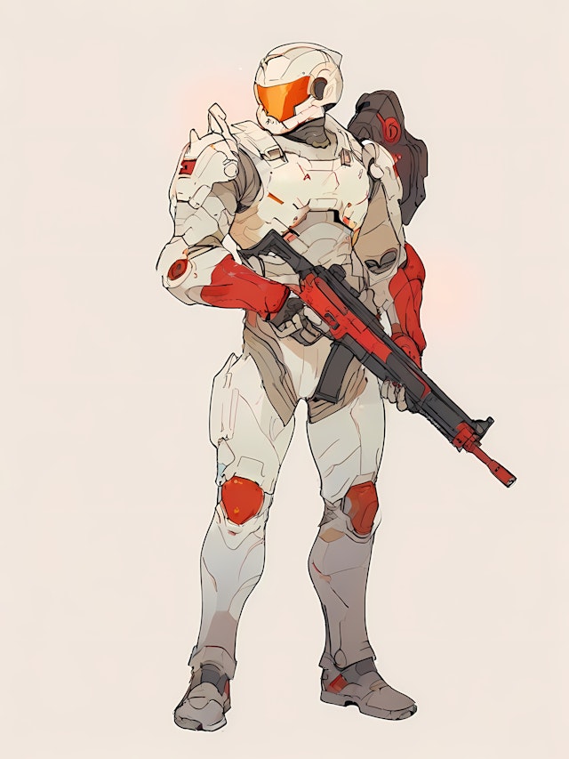 Futuristic Soldier in Advanced Armor