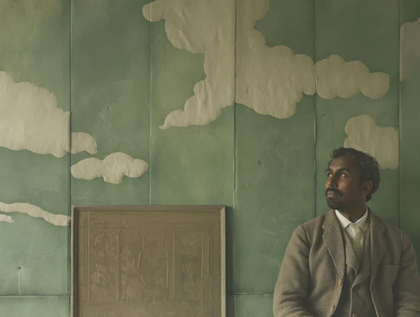 Contemplative Man by Antique Frame