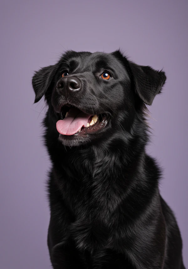 Black-Coated Dog Portrait