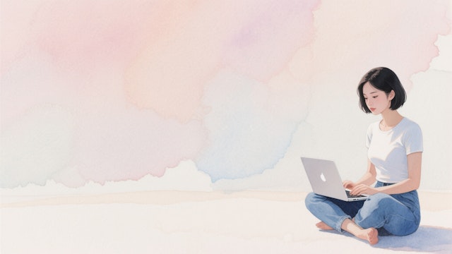 Woman Working on Laptop