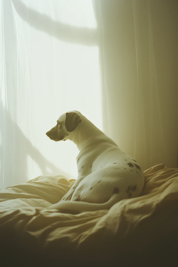 Serene Dog on Bed
