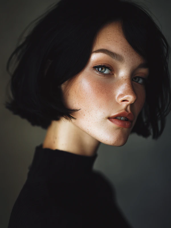 Freckled Woman Portrait