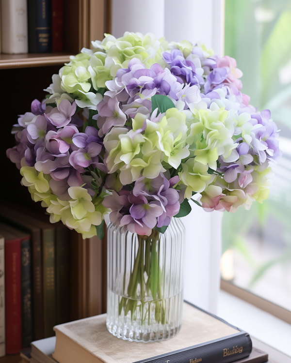 Tranquil Elegance: Hydrangeas in Glass