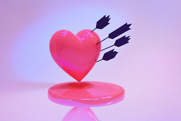 Pink Heart with Arrows