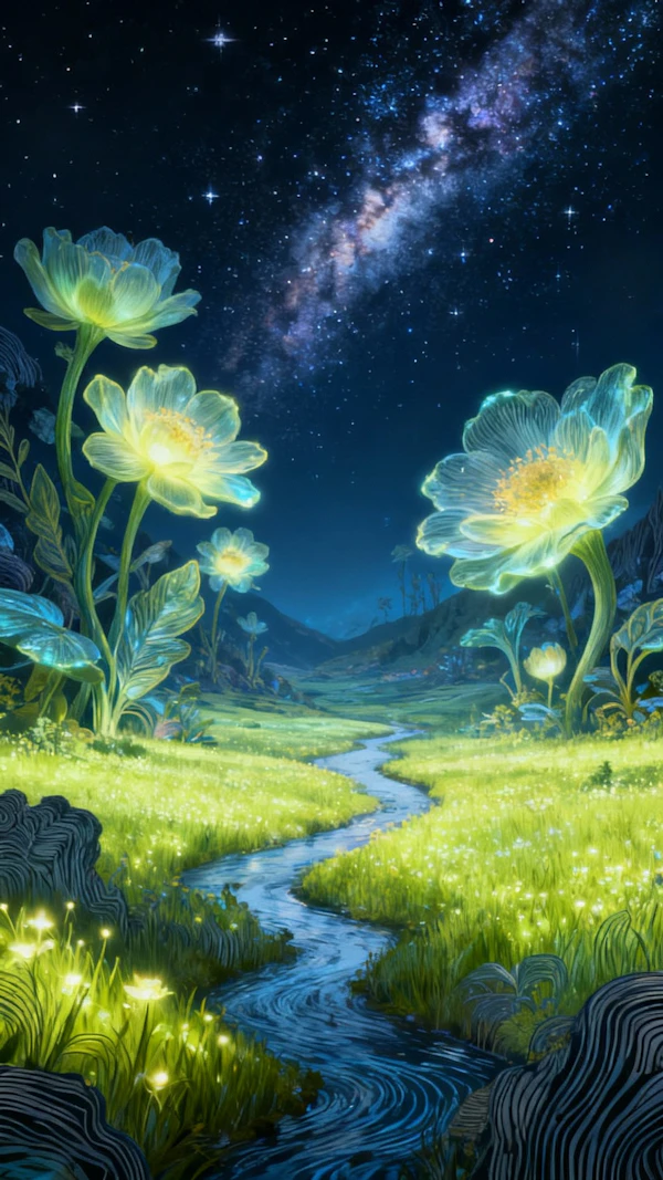 Glowing Meadow Night