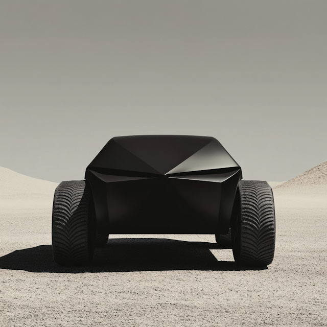 Futuristic Vehicle in Desert Landscape