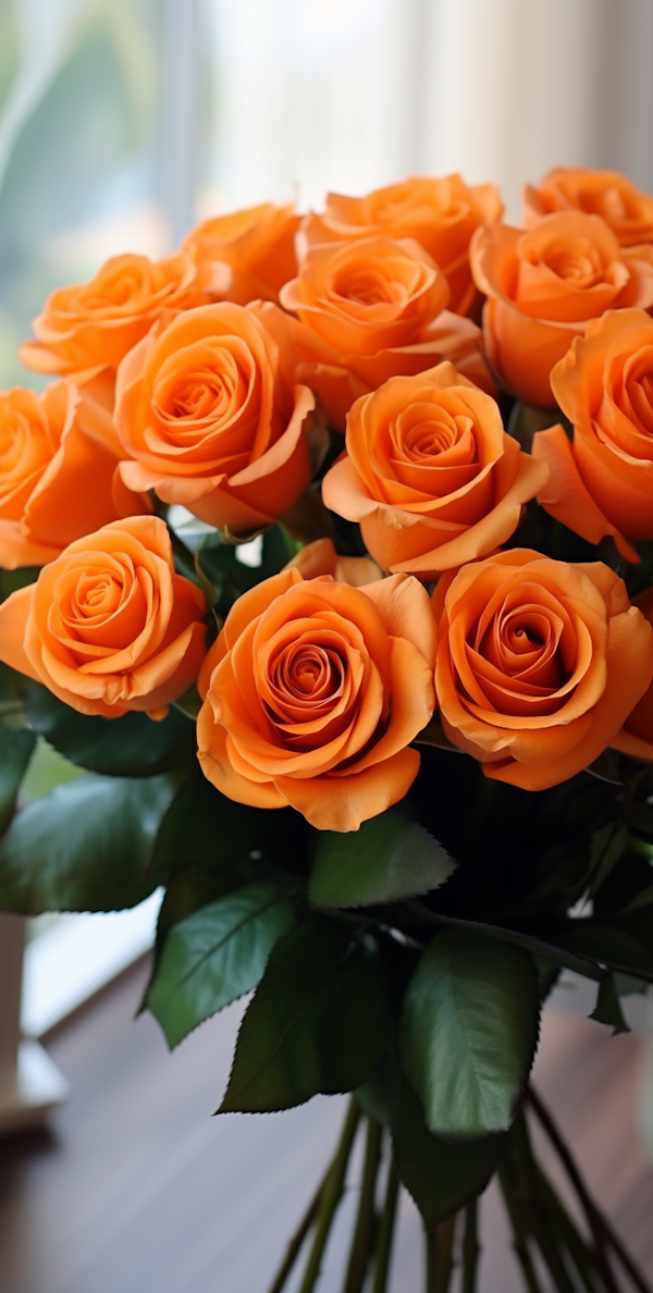 Vibrant Orange Rose Bouquet