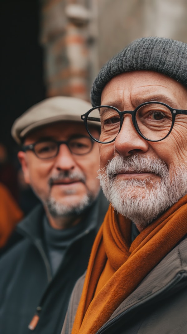 Elderly Men in Warm Tones