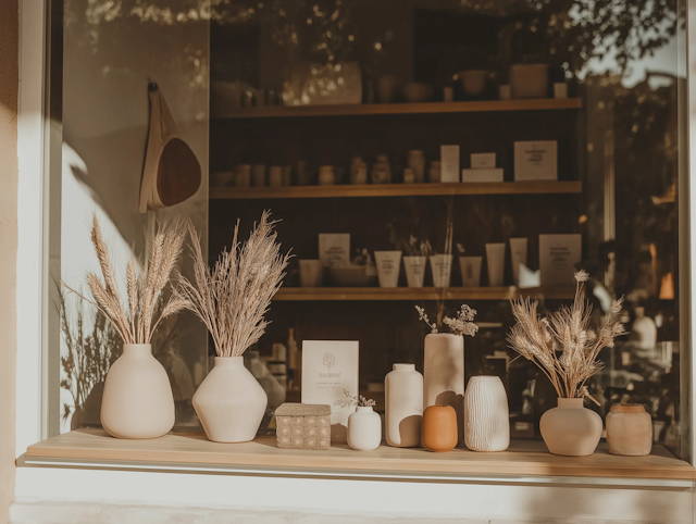 Ceramic Vases Storefront Display