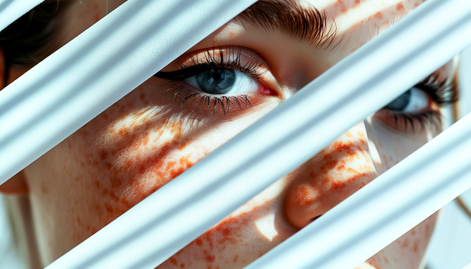 Mysterious Gaze with Blinds