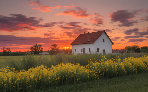 Countryside Sunset Scene