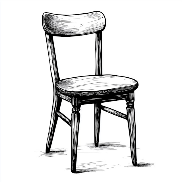 Classic Wooden Chair Sketch