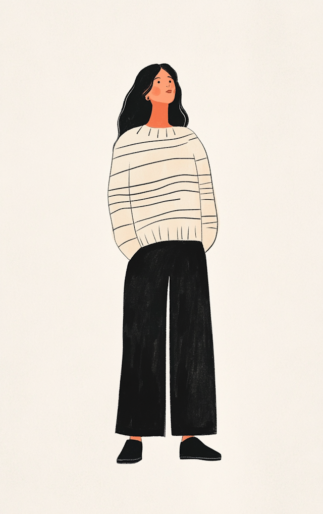 Minimalist Portrait of a Woman in Casual Attire