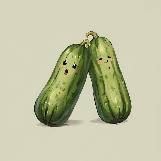 Animated Cucumbers with Expressive Faces