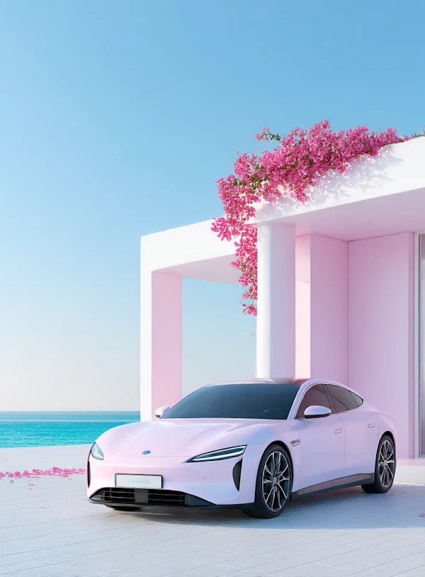 Modern Electric Car Scene