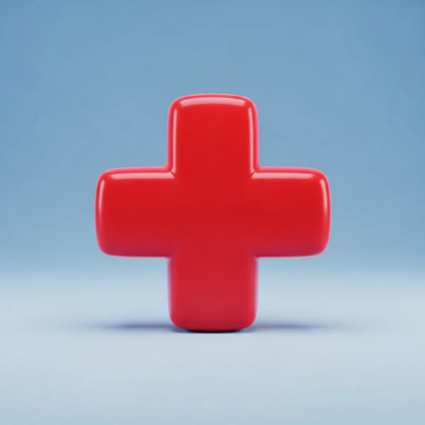 Glossy Red Cross