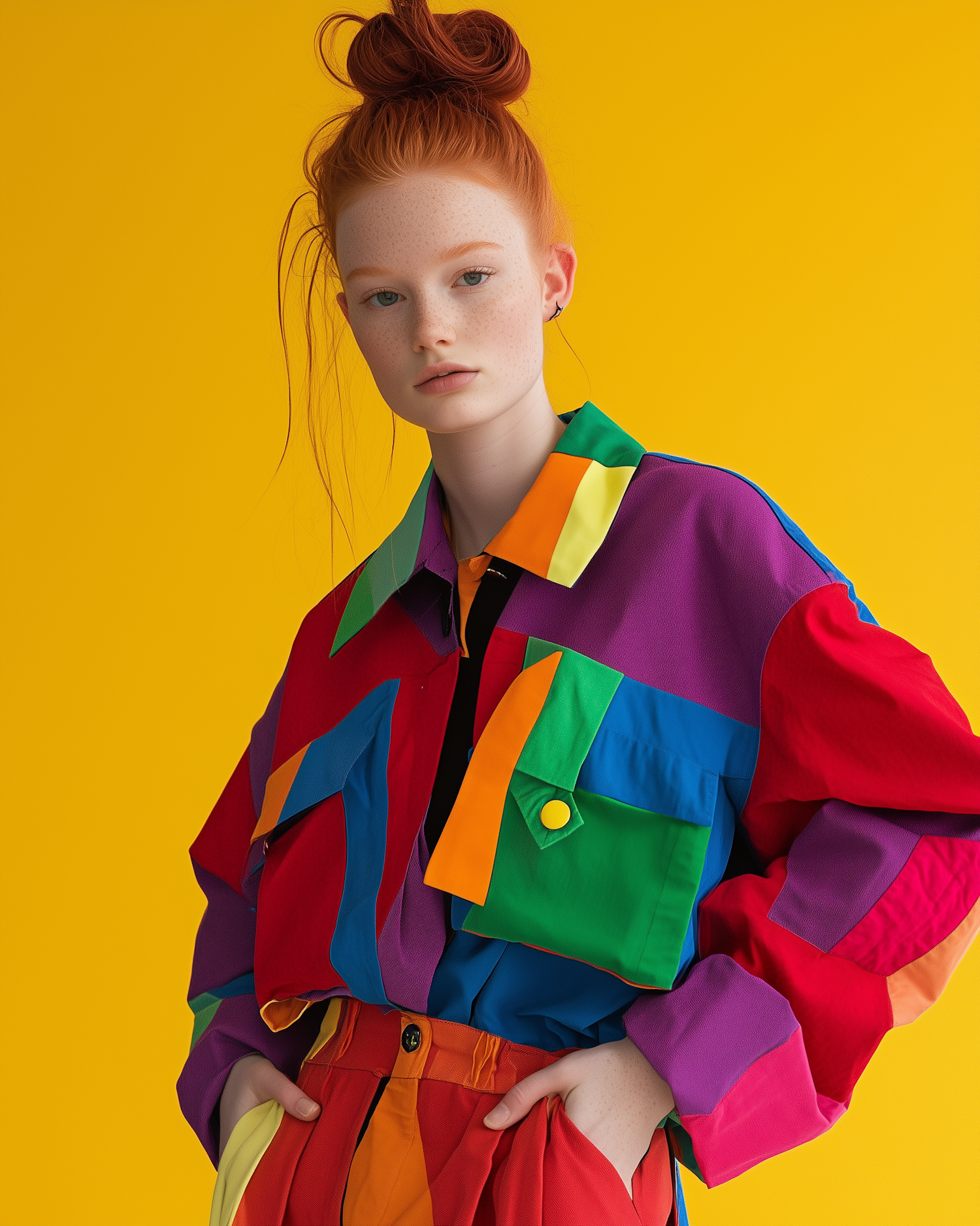 Colorful Portrait with Red Hair