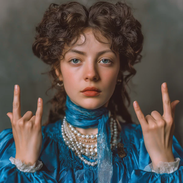 Elegant Blue Portrait
