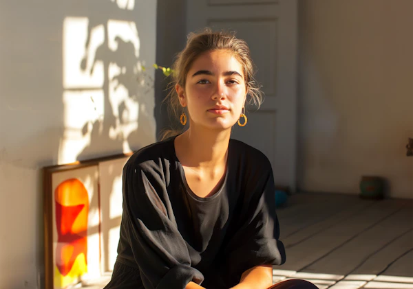 Portrait of a Young Woman in Natural Sunlight