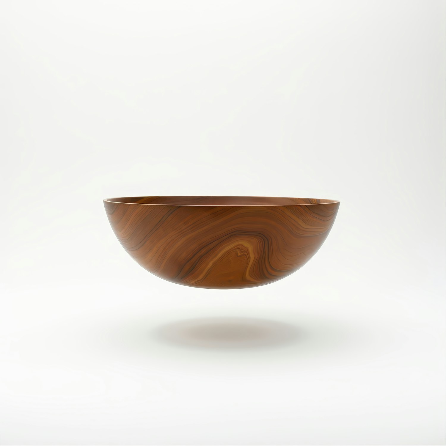 Wooden Bowl on Light Background