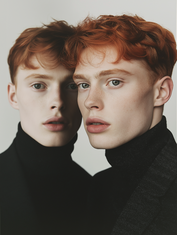 Twins in Black Turtlenecks