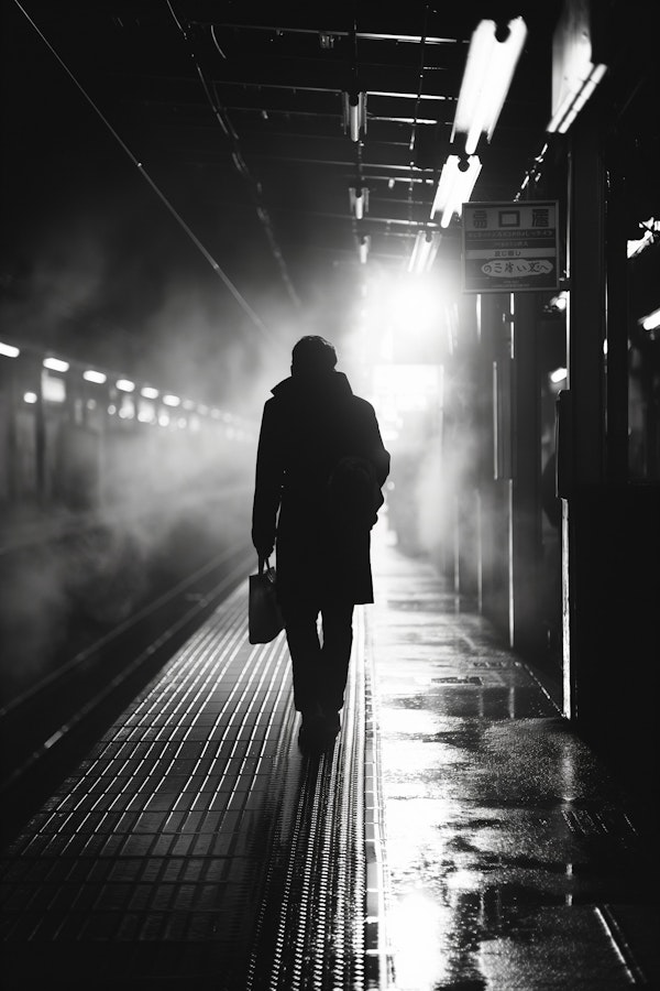 Solitary Figure in Train Station