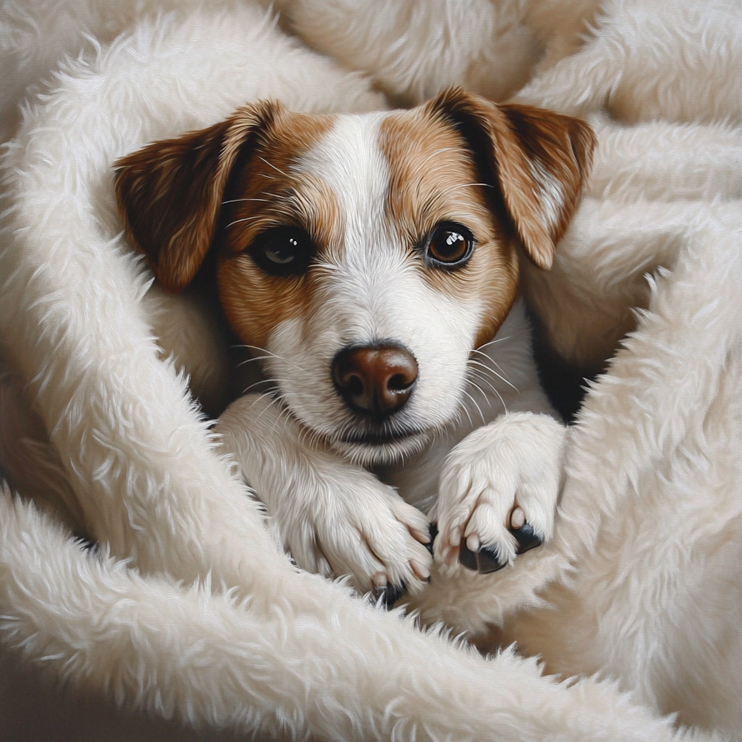 Cozy Dog in Blanket