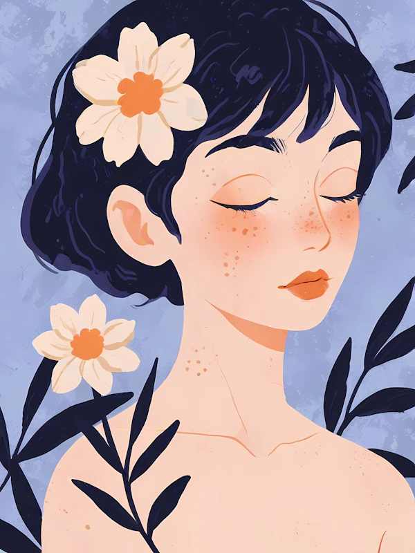 Serene Floral Portrait