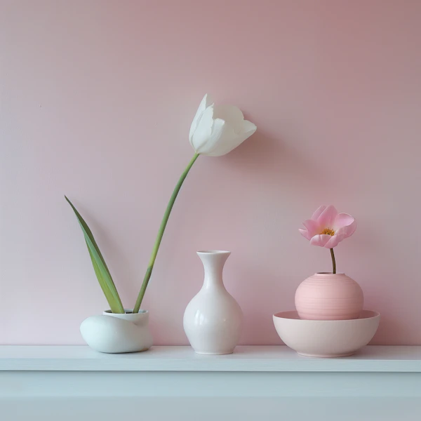 Elegant Still Life with White Flowers and Ceramic Bowl