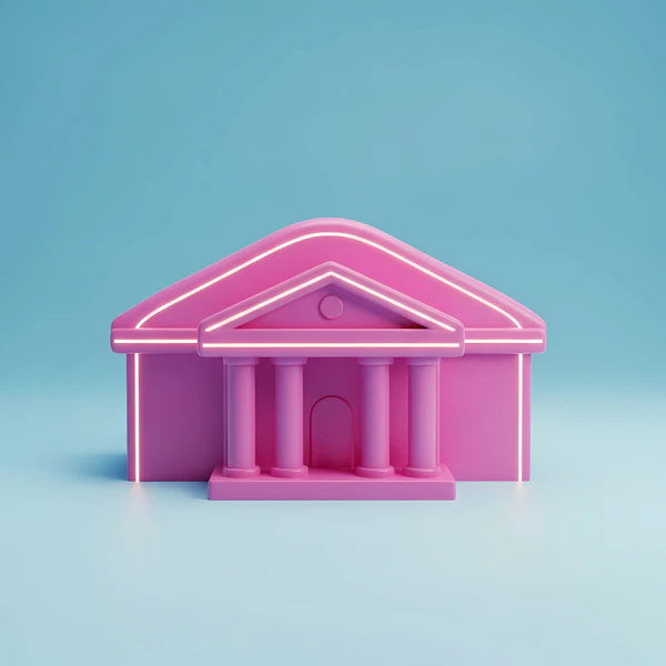 Neon Pink Classical Building
