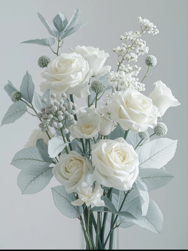 Elegant White Roses