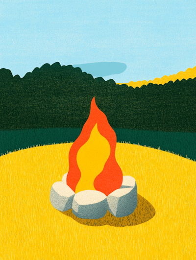 Stylized Campfire in Nature