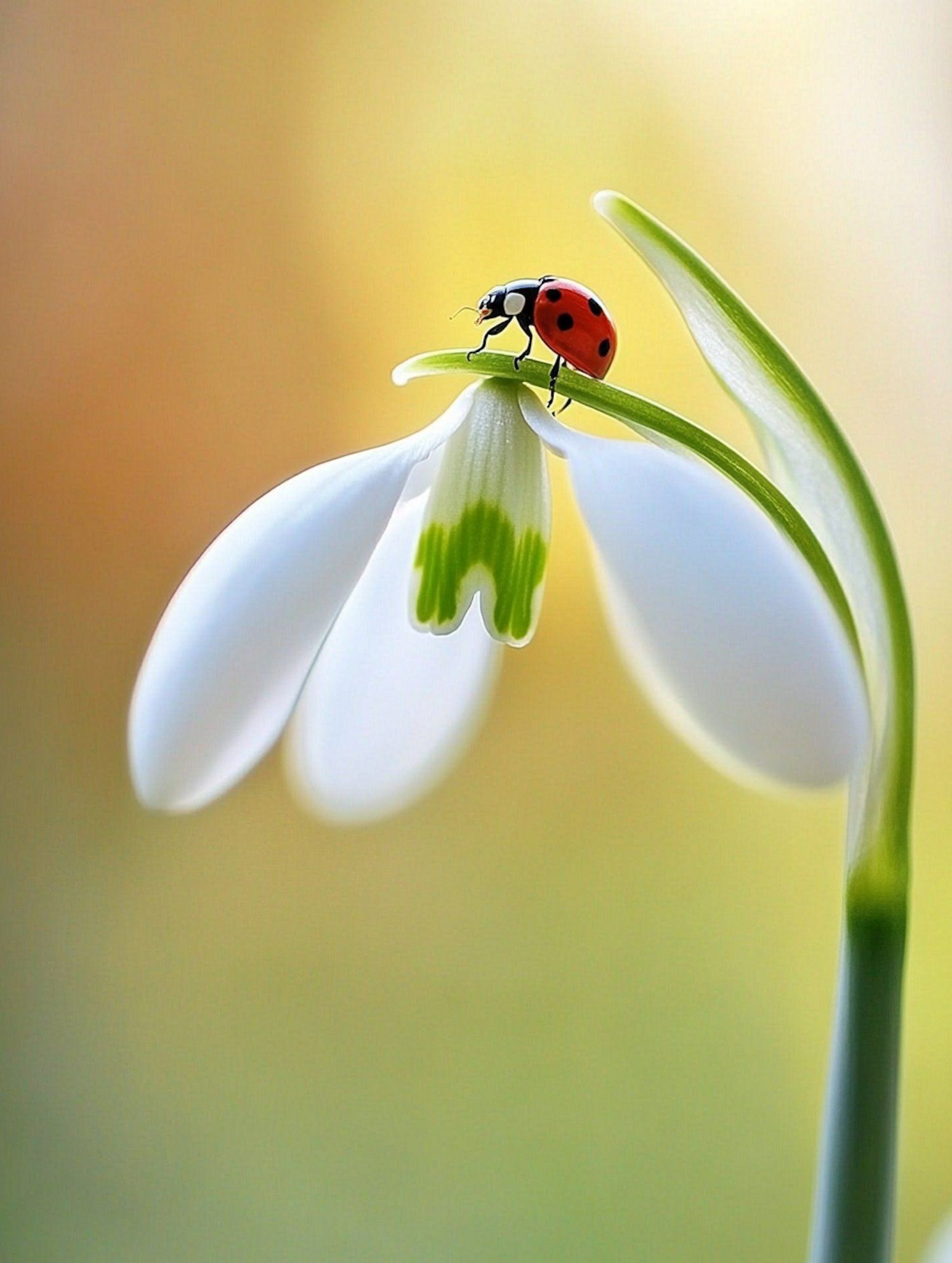 Ladybug on Snowdrop