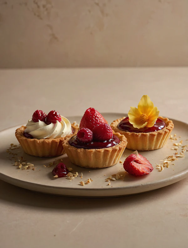 Fruit Tarts on Plate