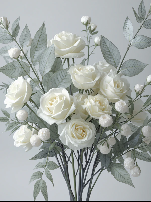 Elegant White Roses