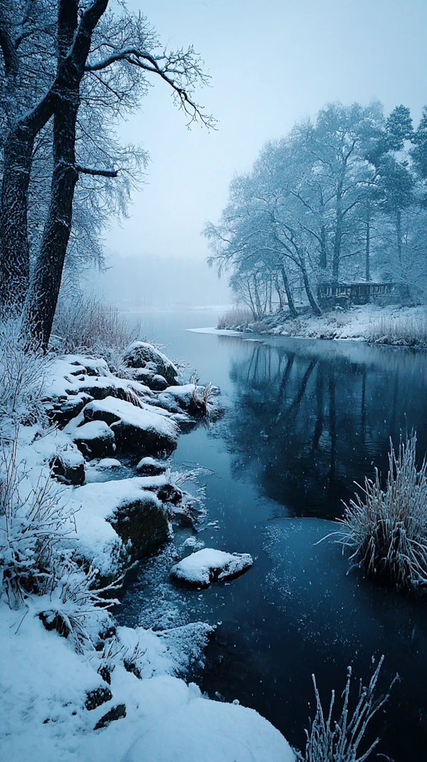 Serene Winter River