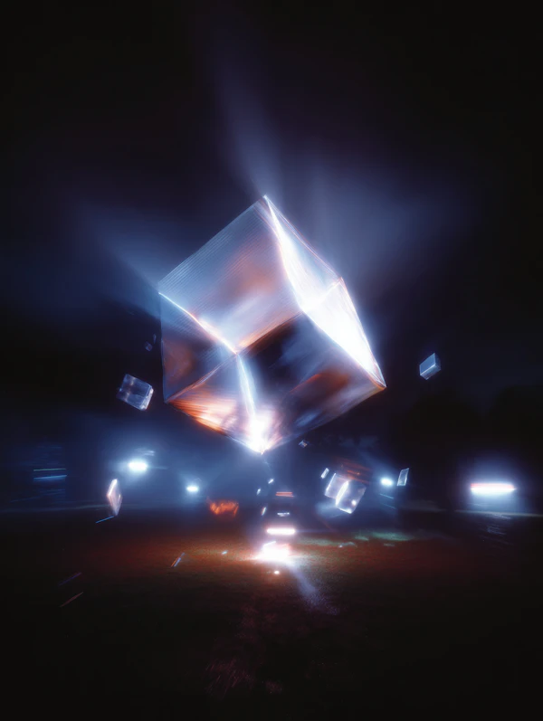Futuristic Glowing Cube