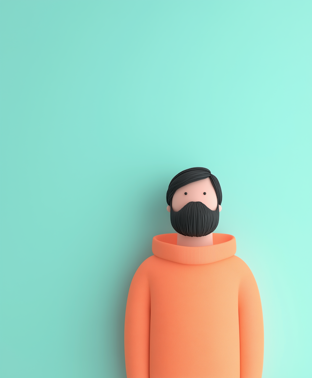 Stylized Illustration of a Bearded Man