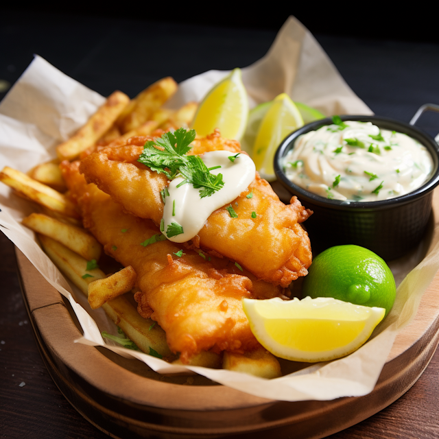 Classic Beer-Battered Fish and Chips with Tartar Sauce