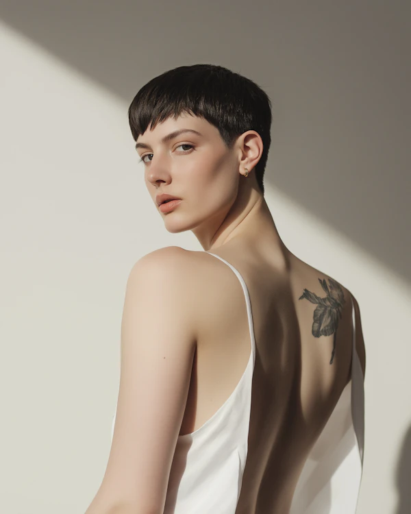 Portrait with Flower Tattoo