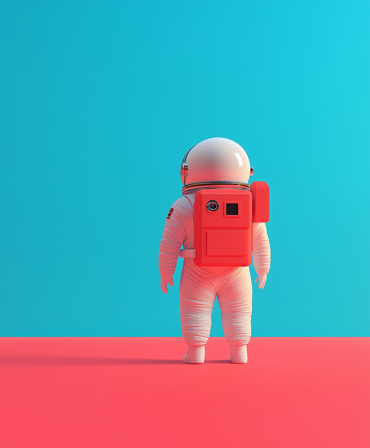 Stylized Astronaut in Red