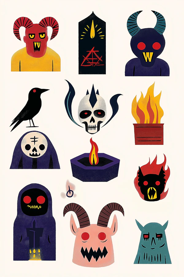 Mystical Cartoonish Figures