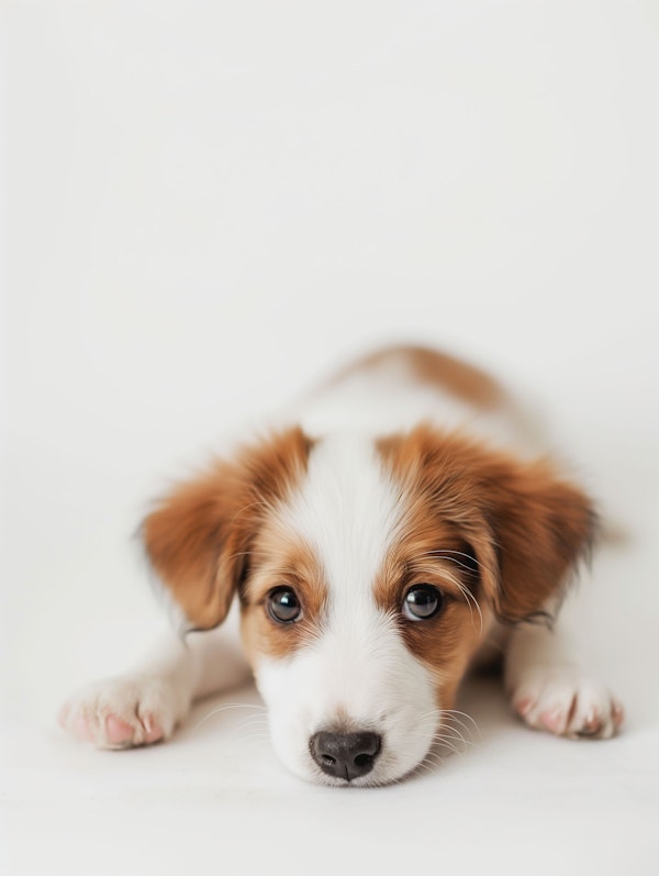 Adorable Puppy on White Backdrop