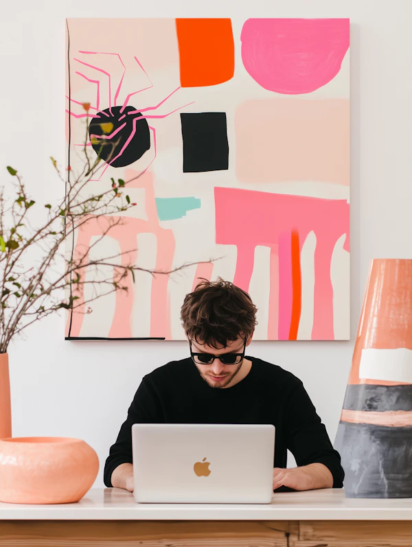 Man at Artistic Workspace