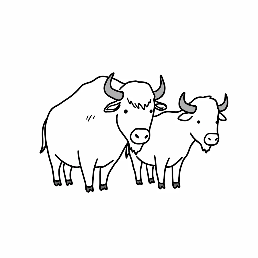 Minimalist Yak Drawing