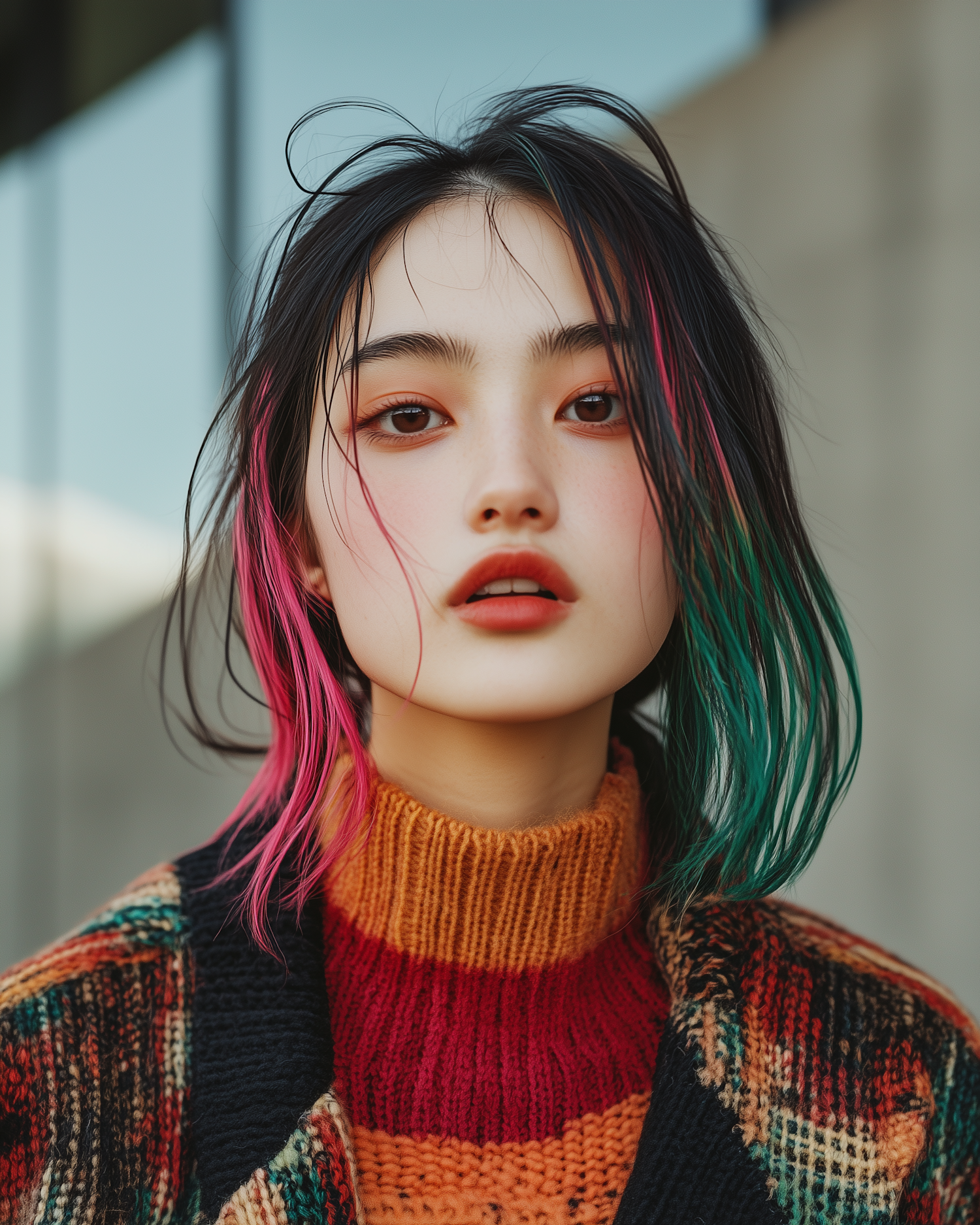 Colorful Hair Portrait