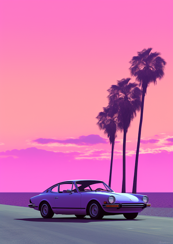 Pastel Coupe by the Vaporwave Beach